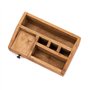 CREEDWOOD Organiseur DE Bureau Study | Bois dacajou, 27 cm, Compartiments et tiroir | Organiseur de Table, Organiseur de Bureau,