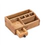 CREEDWOOD Organiseur DE Bureau Study | Bois dacajou, 27 cm, Compartiments et tiroir | Organiseur de Table, Organiseur de Bureau,