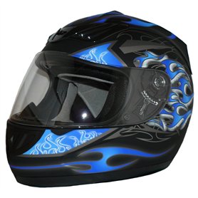 protectWEAR - Casque de Moto-Bleu-Noir H-510-BL - M