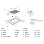 KKT KOLBE IH87704RL Plaque à induction 80 cm | Plaque à induction autonome | Sans cadre | 4 zones | 9 niveaux | Chauffage rapide