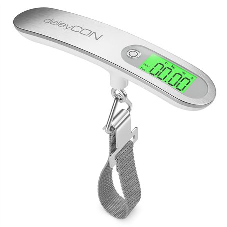 deleyCON Pèse-bagages numérique portable avec écran (jusqu'à 50 kg