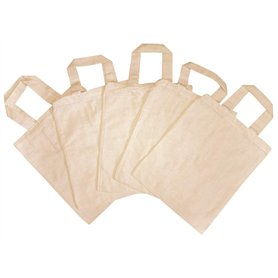 Lot de 5 sacs en tissu non imprimé teinté pour enfants–peinture