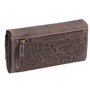 LEAS Portefeuille pour femme, cuir véritable, marron foncé - Vintage-Collection