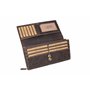 LEAS Portefeuille pour femme, cuir véritable, marron foncé - Vintage-Collection