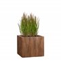 Pflanzwerk® Pot de Fleur Cube Jardinière Brun Roux 23x23x23cm *Résistant au Gel* *Protection UV* *Qualité européenne*