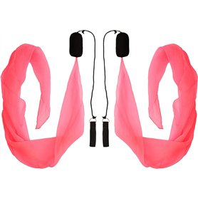 Diabolo Freizeitsport -Paire de Poi Lumineux UV - Rose - 60 cm - Ailes d'ange - Spiral Pois - Soft-Pois - Sac de Transport inclu