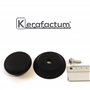 Kerafactum® Bouton de rechange en plastique pour couvercle de casserole, Ø 7 cm, Manche en silicone mélangé., noir, 3 pièces
