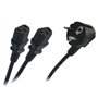 odedo Câble d'alimentation en Y - 1 prise Schuko coudée vers 2 prises femelle C13/IEC13 - 1