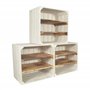 CHICCIE 3X Casier à vin Wino en Bois - Blanc Flammé 2X étagère