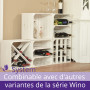 CHICCIE 3X Casier à vin Wino en Bois - Blanc Flammé 2X étagère