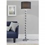 lux.pro Lampadaire Lampe sur Pied Métal Tissu Noir Chrome Hauteur : 155 cm Diamètre de l'Abat-Jour : 48 cm Douille : 1 x E27