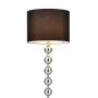 lux.pro Lampadaire Lampe sur Pied Métal Tissu Noir Chrome Hauteur : 155 cm Diamètre de l'Abat-Jour : 48 cm Douille : 1 x E27