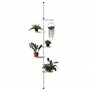 Support de Pot Fleur téléscopique Porte-Pot Stand de Plante Métal et Plastique Réglable en Hauteur Entre 110-305 cm Blanc