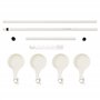 Support de Pot Fleur téléscopique Porte-Pot Stand de Plante Métal et Plastique Réglable en Hauteur Entre 110-305 cm Blanc