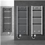 ECD Germany Radiateur avec Élément Chauffant Électrique 300W - 300 x 800 mm - Blanc - Connexion Latéral - Forme Droit - Kit de M