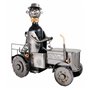 Brubaker - Porte-bouteille de vin - Sous forme de tracteur avec conducteur et chien - Objet décoratif en métal - Avec carte de v