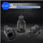 CCLIFEE XZN Ensemble de Douilles à Embouts 6 pcs Jeu de Douilles à Embouts M14 M16 M18 de 1/2" En Acier Cr-Mo Avec Denture Multi