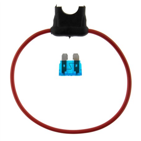 Lumonic Porte-fusible automobile avec câble de 25cm I 15A Porte-fusible automobile plat I Porte-fusible automobile