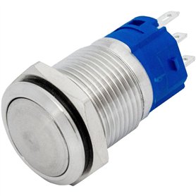 Lumonic bouton poussoir en acier inox plat 16mm diamètre Bouton I Dimensions: 2