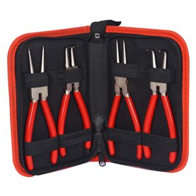 XPOtool Pince Seeger Jeu 4 pcs. Pince à circlips Intérieur et Extérieur Coudé 90° Pince droite