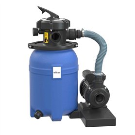 WilTec Filtre à Sable 250W 14L Cuve de Filtration Pompe Auto-amorçante 10000L/h Piscine Hors-Sol