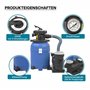 WilTec Filtre à Sable 250W 14L Cuve de Filtration Pompe Auto-amorçante 10000L/h Piscine Hors-Sol