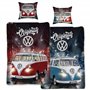 BERONAGE Parure de lit réversible avec Fermeture éclair pour VW Volkswagen Bulli Originals Rouge/Bleu 135 cm x 200 cm + 80 cm x