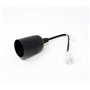 XTC Douille de lampe E27 - 50 W - Noir - Câble de 15 cm et crochet de suspension