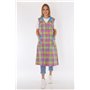 Schuerzenfabrik Blouse à boutons pour femme - Tissu mélangé à carreaux - Tablier sans manches - Multicolore - 50