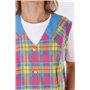 Schuerzenfabrik Blouse à boutons pour femme - Tissu mélangé à carreaux - Tablier sans manches - Multicolore - 50