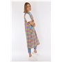 Schuerzenfabrik Blouse à boutons pour femme - Tissu mélangé à carreaux - Tablier sans manches - Multicolore - 50