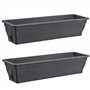 BURI Lot de 2 jardinières de 80 cm avec réservoir d'eau anthracite 18 l – Jardinière résistante aux intempéries avec insert pour
