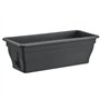 BURI Lot de 2 jardinières de 80 cm avec réservoir d'eau anthracite 18 l – Jardinière résistante aux intempéries avec insert pour