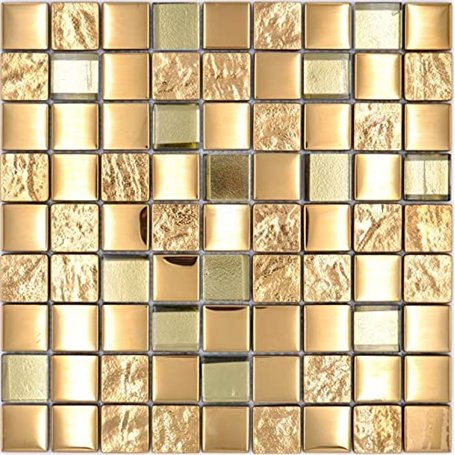 Mosaïque en verre MOS88-XCG03 - Carrelage mosaïque électroplaqué doré - Pour cuisine