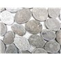 MOS30-SANI Galets de rivière en pierre naturelle coupés Gris anthracite Miroir carrelage receveur de douche Paroi de douche