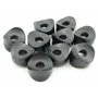 Design61 Lot de 10 entretoises de selle double face L 5 mm x Ø 8,2/25 mm M8 ronds, polyéthylène haute densité Noir