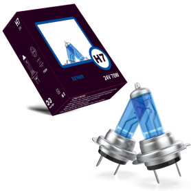 LIGHTWORLD24 2 x 24V H7 PX26d ampoules halogènes - 70W ampoule de phare ultra blanche super lumineuse pour camions lampe optique