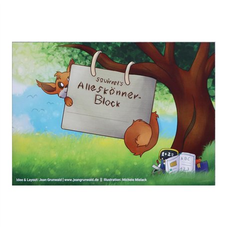 Bloc-notes pour rentrée scolaire Squirrels polyvalent Pour les élèves en rentrée scolaire Calcul Peinture Écriture facile A5 41