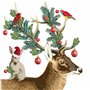 Lot de 20 serviettes en papier motif animaux au cerf de Noël - Décoration de table 33 x 33 cm