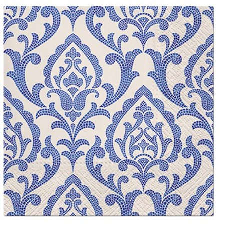Lot de 20 serviettes en papier motif Tiles - Bleues - 33 x 33 cm