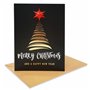 Lot de 24 cartes de Noël dorées – Carte épaisse avec finition dorée spéciale avec enveloppes kraft recyclées