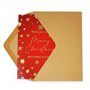 Lot de 24 cartes de Noël dorées – Carte épaisse avec finition dorée spéciale avec enveloppes kraft recyclées