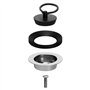 AQUADE 423-AQ Bonde de vidage ½ x 44 mm Ø 70 mm avec Bouchon et Anse en Acier Inoxydable, évier de Cuisine, Douche