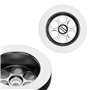 AQUADE 423-AQ Bonde de vidage ½ x 44 mm Ø 70 mm avec Bouchon et Anse en Acier Inoxydable, évier de Cuisine, Douche