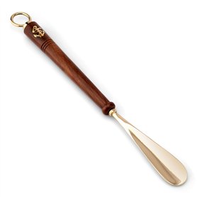 NKlaus chausse-pied 46cm long en laiton doré avec manche en bois chausse-pied stable 11729