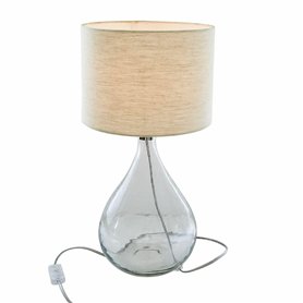 LOBERON Lampe de table Préline - Pied soufflé à la bouche - Design intemporel - Lampe de table - Accessoire d'intérieur - Verre