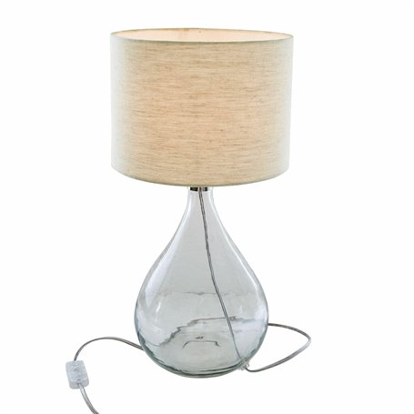 LOBERON Lampe de table Préline - Pied soufflé à la bouche - Design intemporel - Lampe de table - Accessoire d'intérieur - Verre