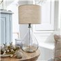 LOBERON Lampe de table Préline - Pied soufflé à la bouche - Design intemporel - Lampe de table - Accessoire d'intérieur - Verre 