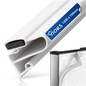 VIOKS Joint de porte de réfrigérateur - 1300 x 700 mm - Blanc - À monter soi-même - Joint en caoutchouc pour porte de réfrigérat