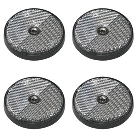 Multibros Lot de 4 réflecteurs ronds blancs - Certifié E4 - Diamètre 60 mm - Pour voiture